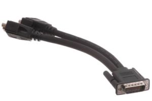 DMS-59 Male to Dual HD15 VGA Female Cable - 9 IN