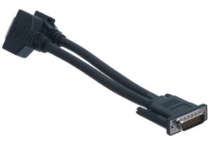 DMS-59 Male to DVI-I Dual Link Female and HD15 VGA Female Cable - 9 IN