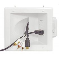 Recessed Pass Through Wall Plate with Dual Power Outlets