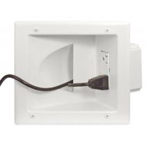 Recessed Pass Through Wall Plate with Dual Surge Protected Outlets