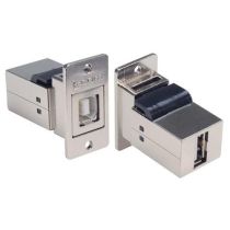L-com Flanged Panel Mounted USB 2.0 Coupler - Shielded, Type B/A Connectors