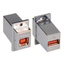 L-com USB Panel Mount Adapter B Female/A Female High Retention Connectors