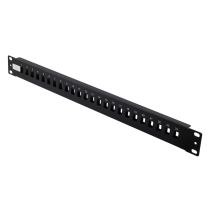 1U 19" Blank Fiber Patch Panel - Accepts 24 Simplex SC/Duplex LC Couplers - w/D-Ring Cable Management Bar