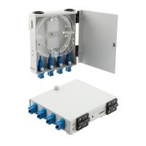 4 Port FTTH Terminal Box - Metal with SC/UPC Pigtails and SC/UPC Adapters