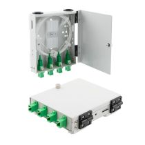 4 Port FTTH Terminal Box - Metal with SC/APC Pigtails and SC/APC Adapters