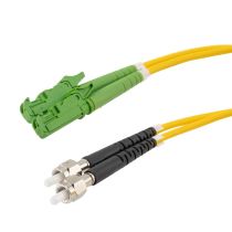 L-com Fiber Optic Patch Cable SMA/APC-E2000/APC Duplex 9.25/125 OS1 Single Mode Fiber 3 mm PVC Jacket 1 m