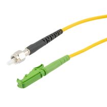 L-com Fiber Optic Patch Cable SMA/APC-E2000/APC Simplex 9.25/125 OS1 Single Mode Fiber 3 mm PVC Jacket 1 m
