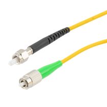 L-com Fiber Optic Patch Cable SMA/APC-FC/APC Simplex 9.25/125 OS1 Single Mode Fiber 3.0mm PVC Jacket 1 m
