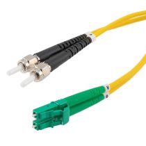 L-com Fiber Optic Patch Cable SMA/APC-LC/APC Duplex 9.25/125 OS1 Single Mode Fiber 3.0mm PVC Jacket 1 m