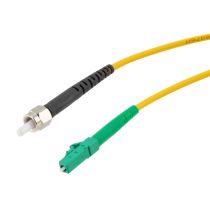 L-com Fiber Optic Patch Cable SMA/APC-LC/APC Simplex 9.25/125 OS1 Single Mode Fiber 3.0mm PVC Jacket 1 m