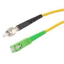 L-com Fiber Optic Patch Cable SMA/APC-SC/APC Simplex 9.25/125 OS1 Single Mode Fiber 3.0mm PVC Jacket 1 m