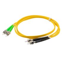 L-com Fiber Optic Patch Cable SMA/APC-ST/APC Duplex 9.25/125 OS1 Single Mode Fiber 3.0mm PVC Jacket 5 m