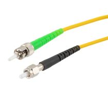 L-com Fiber Optic Patch Cable SMA/APC-ST/APC Simplex 9.25/125 OS1 Single Mode Fiber 3.0mm PVC Jacket 1 m