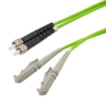 L-com Fiber Optic Patch Cable SMA/PC-E2000/PC Duplex 50/125 OM5 Multimode Fiber 3.0mm PVC Jacket 1 m