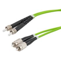L-com Fiber Optic Patch Cable SMA/PC-FC/PC Duplex 50/125 OM5 Multimode Fiber 3.0mm PVC Jacket 1 m