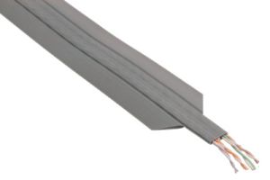 Cat5e UTP Solid PVC Flat Under Carpet Cable - Gray - Per FT