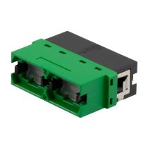 L-com MPO Duplex Coupler, Translucent Internal Shutter, Key Up-Key Down, Black/Green