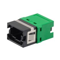 L-com MPO Simplex Coupler, Translucent Internal Shutter, Key Up-Key Down, Black/Green