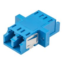 Fiber Optic LC Duplex Coupler - Single mode - With Flange - Blue