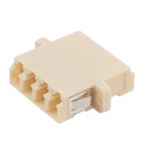 Fiber Optic LC Quad Adapter - Mulitmode - Flange - Beige