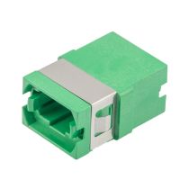 MPO/MTP Type A Coupler - Reduced Flange - Dual Dust Caps - Green