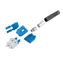 Fiber Connector, LC Duplex, for 5.0mm SMF, Blue, Uniboot w/ Reversible Polarity