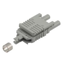 Versatile Link Gray DUPLEX Latching-Style Connector. For use with 1.0 x 2.2mm POF.