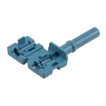 Versatile Link Blue Simplex Latching-Style Connector, with Clamshell Connector Housing Design. For use with 1.0 x 2.2mm POF.