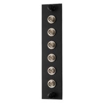 Fiber Sub Panel FC Single mode Couplers, 6 count, Ceramic Sleeve, Black 