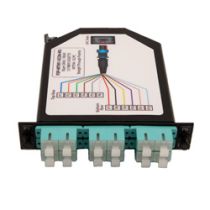 1 MTP Male (12 fiber) to 6 Duplex SC Connectors LGX Fan-out Cassette, OM3 Multimode