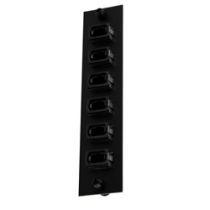 Fiber Sub Panel MTP Type A Multimode Couplers, 6 count, Bronze Sleeve, Black Connector, Black