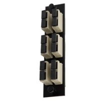 Fiber Sub Panel SC Duplex Multimode Couplers, 6 count, Bronze Sleeve, Black