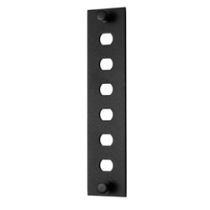 Fiber Sub Panel Unloaded - 6 ST Simplex Coupler Openings - Black 