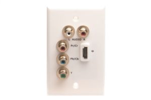 HDMI, Component Video and Stereo Audio Wall Plate - Single Gang - White