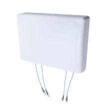 L-com Indoor Wide Band Panel Antenna, Wall Mount, 6.5 to 10.5 dbi Gain, 2 x 617-960/1695-2700 & 2 x 3300-4000/4800-6000 MHz Frequency Range, N-Female Connector, Low PIM, ±45° Polarization
