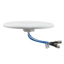 L-com Indoor Wide Band Omni Antenna, Ceiling Mount, 3 to 4.5 dBi Gain, 698-960/1710-2700/3300-4000 MHz Frequency Range, 4 x 4.3-10-Female Connector, Low PIM, Linear Horizontal x 4 Polarization