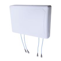 L-com Indoor Wide Band Panel Antenna, Wall Mount, 6 to 6.5 dbi Gain, 698-960/1710-2700/3300-4000 MHz Frequency Range, 4 x 4.3-10-Female Connector, Low PIM, 2 x ±45° Polarization