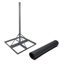 L-com Non-Penetrating Flat Roof Mount with 1 Rubber Mat, 1-pole Version, 60-inch Mast, Galvanized Steel with Powder Coating