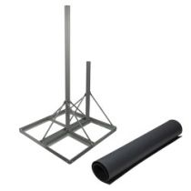 L-Com Non-Penetrating Flat Roof Mount 60-inch Mast, 34-inch Extra Pole and 1 Rubber Mat, 2-pole Version, Galvanized Steel with Powder Coating