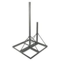 L-com Non-Penetrating Flat Roof Mount 60-inch Mast and 34-inch Extra Pole, 2-pole Version, Galvanized Steel with Powder Coating