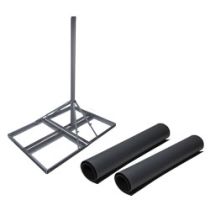 L-com Non-Penetrating Peak Roof Mount with 2 Rubber Mats, 1-pole Version, 60-inch Mast, Galvanized Steel with Powder Coating