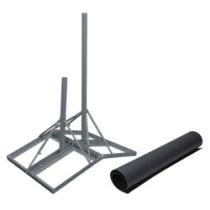 L-Com Non-Penetrating Peak Roof Mount 60-inch Mast, 34-inch Extra Pole and 2 Rubber Mats, 2-pole Version, Galvanized Steel with Powder Coating