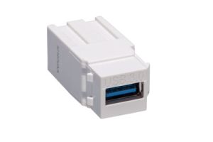 ICC USB 3.0 Type A Feed-Thru Keystone Coupler - White