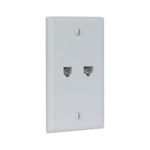 ICC RJ12 6 Conductor Jack and RJ45 Cat5e Jack Wall Plate - Single Gang - 1 Port - White