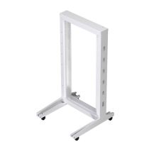 L-com 22U 2-Post Open Frame Rack with Casters RAL9003 -Signal White