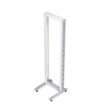L-com 42U 2-Post Open Frame Rack with Casters RAL9003 -Signal White
