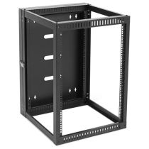 ShowMeCables 15U 22in Depth Hinged Open Frame Wall Mount Server Rack