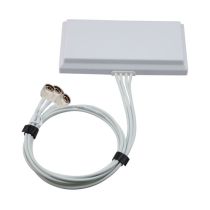 L-com 2400-2500, 5150-7125 MHz Wi-Fi 6E Flat Panel MIMO Antenna, 6 dBi Gain, 4 N Type Male Connectors
