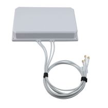 L-com 2400-2500, 3300-3800, 5150-7125 MHz Flat Panel MIMO Antenna, 6 dBi Gain, 4 RP SMA Male Connectors