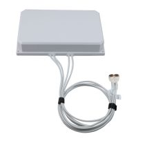 L-com 2400-2500, 3300-3800, 5150-7125 MHz Flat Panel MIMO Antenna, 6 dBi Gain, 4 N Type Male Connectors